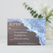 Oceaan- en strandthema RSVP kaartje (Staand voorkant)