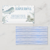 Oceaan en zee baby shower mariene luier loterij informatiekaartje (Voorkant / Achterkant)