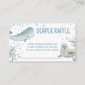 Oceaan en zee baby shower mariene luier loterij informatiekaartje (Voorkant)