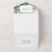 Oceaan en Zee Glazen Bruiloft All In One Uitnodiging (Buitenkant)