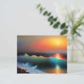 Oceaan en Zonsondergang thema Briefkaart (Staand voorkant)