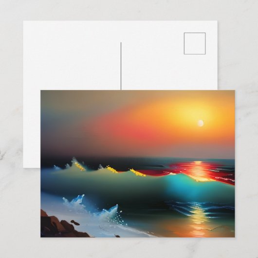 Oceaan en Zonsondergang thema Briefkaart (Voorkant / Achterkant)