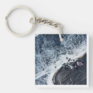 Oceaan energie kristal kunst tote tas sleutelhanger