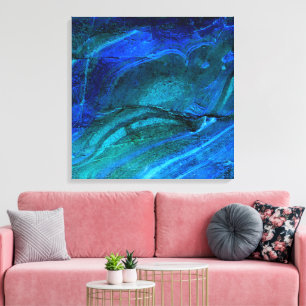 Oceaan gebeeldhouwd steen canvas afdruk
