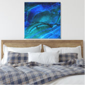 Oceaan gebeeldhouwd steen canvas afdruk (Insitu (Slaapkamer))