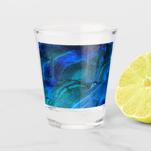 Oceaan gebeeldhouwd steen shot glas (Voorkant)