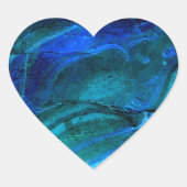 Oceaan gebeeldhouwde steen hart sticker (Voorkant)