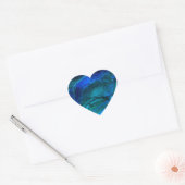 Oceaan gebeeldhouwde steen hart sticker (Envelop)