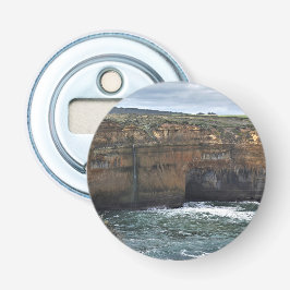 Oceaan gebeeldhouwde wonderen button flesopener