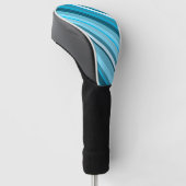 Oceaan-geïnspireerde Blauw/Blauwgroen/Strepen Aqua Golfheadcover (Schuin)