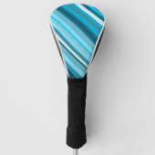 Oceaan-geïnspireerde Blauw/Blauwgroen/Strepen Aqua Golfheadcover (Voorkant)