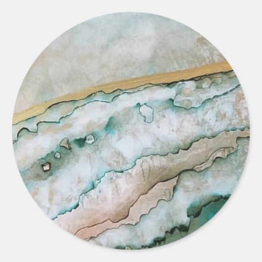 Oceaan Geïnspireerde Telefoon Grip Ronde Sticker (Voorkant)