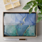 Oceaan Geode Alcohol Inkt Gouden Aderen Tissuepapier (Geschenk)