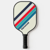 Oceaan Gestreept met Naam Pickleball Paddle (Voorkant)