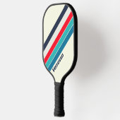 Oceaan Gestreept met Naam Pickleball Paddle (Links)