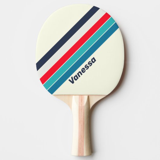  Oceaan Gestreept met Naam Tafeltennisbatje (Voorkant)