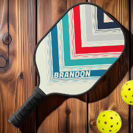 Oceaan Gestreepte Nostalgische Vintage Chevron Ver Pickleball Paddle