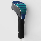 Oceaan getijde over strepen met naam golfheadcover (Schuin)
