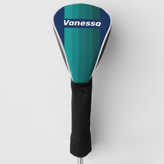 Oceaan Getijde Speld Strepen met Naam Golfheadcover (Voorkant)
