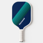 Oceaan Getijde Strepen met Naam Pickleball Paddle (Achterkant)