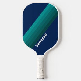 Oceaan Getijde Strepen met Naam Pickleball Paddle