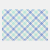 Oceaan Gingham Inpakpapier Vel (Voorkant)