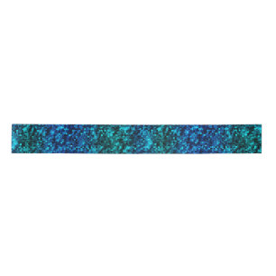 Oceaan Glamour Blauw en Groen Glitters Satijnen Lint
