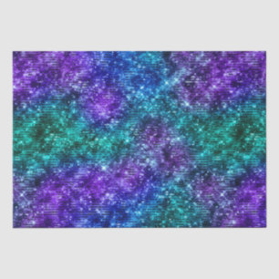 Oceaan Glamour Paarse en Turquoise Glitters Tissuepapier
