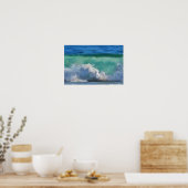 Oceaan Golf Malibu Panorama Waterverf Kunst Poster (Keuken)