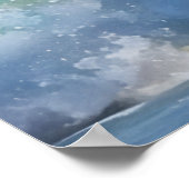 Oceaan Golf Malibu Panorama Waterverf Kunst Poster (Hoek)