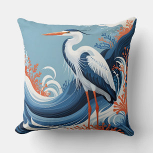 oceaan golf reiger kussen
