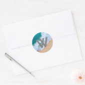 Oceaan golf surf ontwerp monogram cadeau sticker (Envelop)