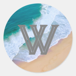 Oceaan golf surf ontwerp monogram cadeau sticker