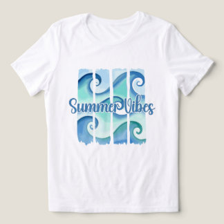 Oceaan Golf Waterverf Zomer Sfeer Kust Strand Tri-Blend Shirt