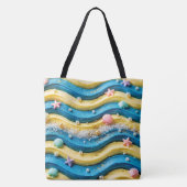 Oceaan Golfbroek - Kust Strand Zeester Tote Bag (Achterkant)