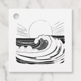 Oceaan golven bedankjes labels