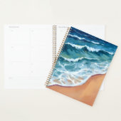 Oceaan golven Blauw Aquarel Kust Planner (Display)