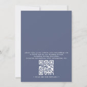 Oceaan golven blauw witte aquarel QR-code bruiloft Kaart (Achterkant)