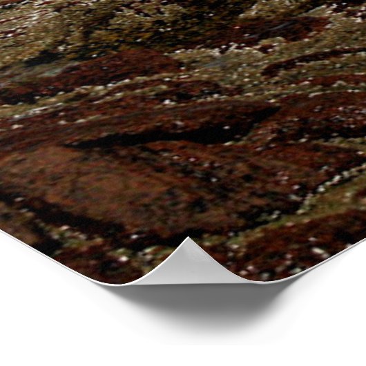 Oceaan golven botsen tegen de rotsen poster (Hoek)