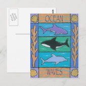 oceaan golven briefkaart (Voorkant / Achterkant)