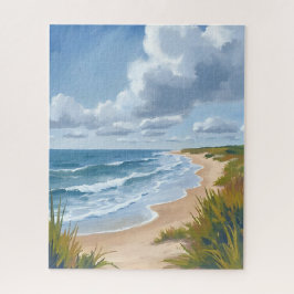 Oceaan golven | Geschilderde kust strand Legpuzzel
