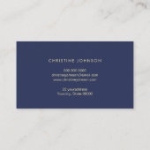 oceaan golven gouden zeeschelp op blauw visitekaartje (Achterkant)