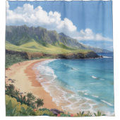 Oceaan golven Hawaii Douchegordijn (Voorkant)