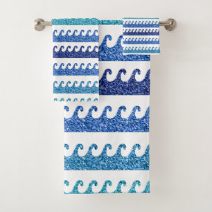 Oceaan golven helderblauw surfer strand surfen bad handdoek