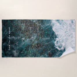 Oceaan golven in donker teal, aanpasbaar strandlaken