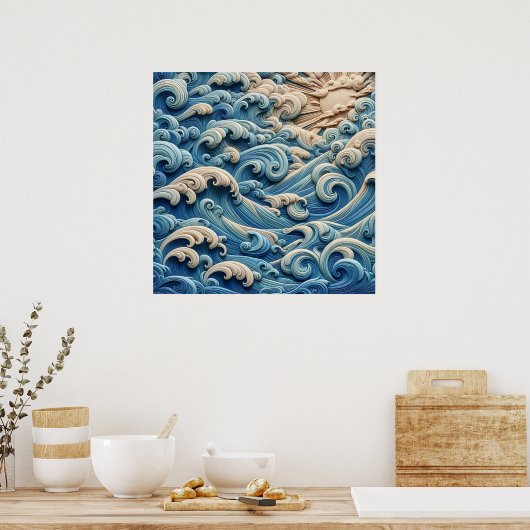 Oceaan golven poster (Keuken)