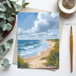Oceaan golven | Strand kust geschilderd Briefkaart