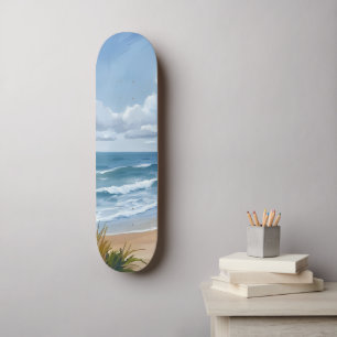 Oceaan golven   Strand kust geschilderd Persoonlijk Skateboard