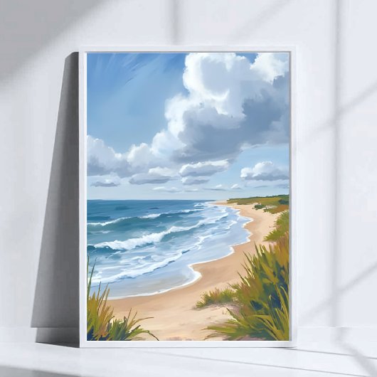 Oceaan golven | Strand kust geschilderd Poster