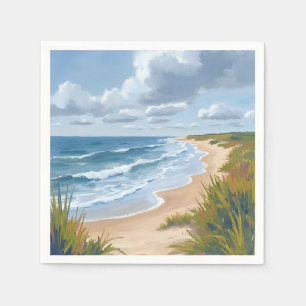 Oceaan golven   Strand kustschilderij Servet